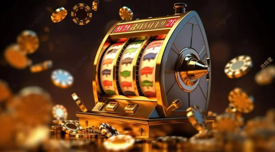 Ilustrasi layar permainan slot dengan elemen reel dan fitur bonus